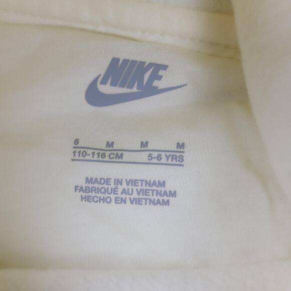 Nike Hoodie Girls Medium 5-6 Years Coconut Milk Pullover Swoosh Logo New (1141) - Picture 3 of 7